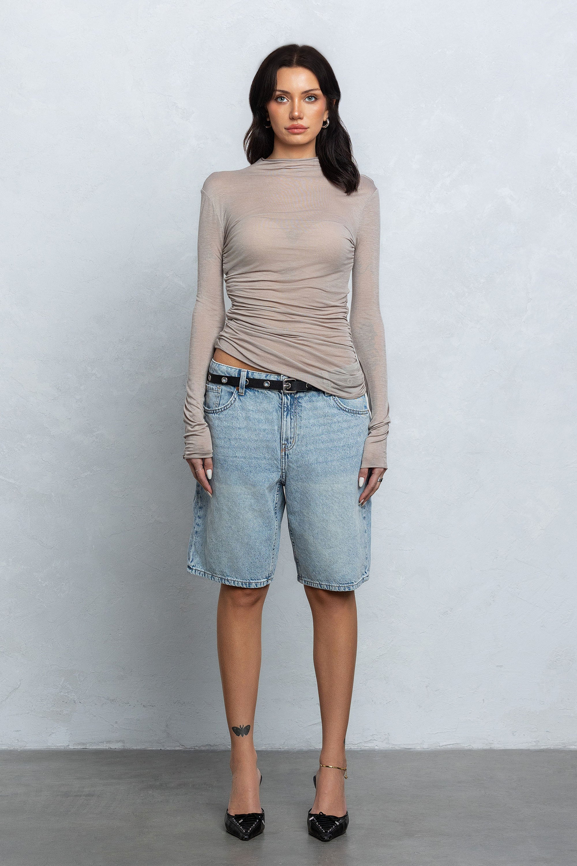 SELENE SHEER LONG SLEEVE TOP