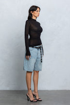 SELENE SHEER LONG SLEEVE TOP