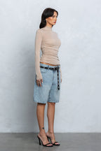 SELENE SHEER LONG SLEEVE TOP