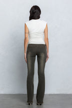 EMORIE RUCHED CAP SLEEVE TOP - WHITE