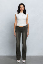 EMORIE RUCHED CAP SLEEVE TOP - WHITE