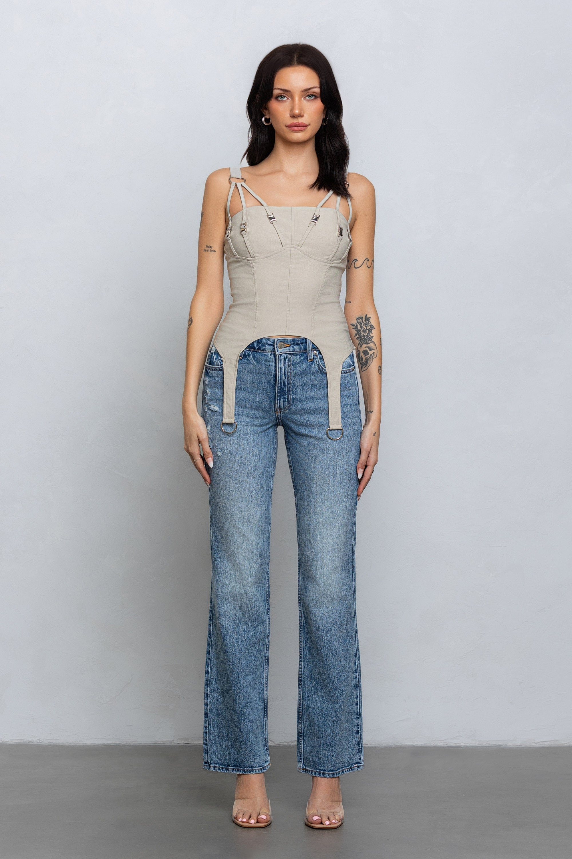 MAVEN BUCKLE TOP - ASH