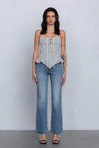 IVA LACE UP DETAIL BUSTIER TUBE TOP