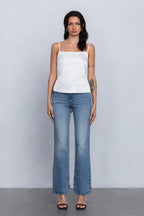 REIA BACK RIBBON TIE CAMI - WHITE