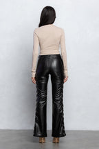 YVETTE RIBBED HOOK & EYE LONG SLEEVE TOP