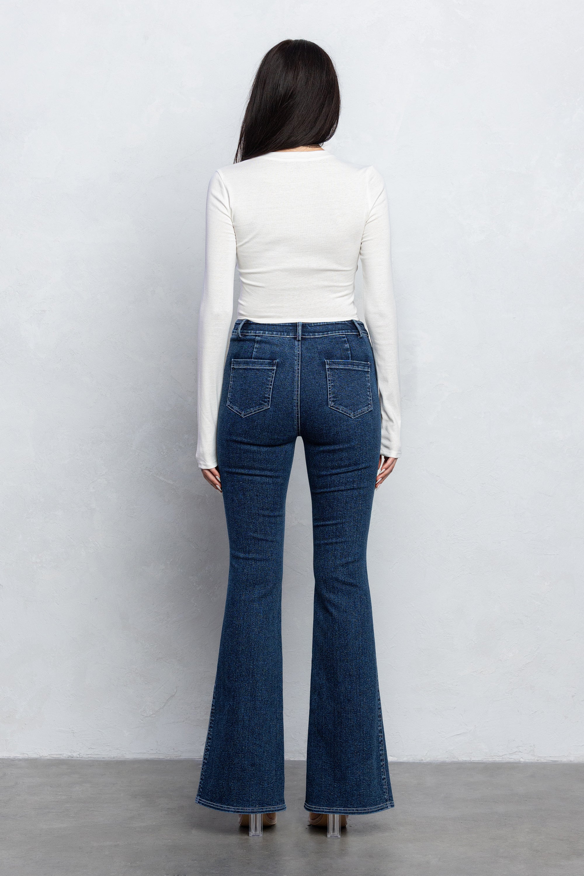 YVETTE RIBBED HOOK & EYE LONG SLEEVE TOP