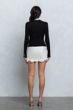 ARDEN HOOK & EYE LONG SLEEVE TOP