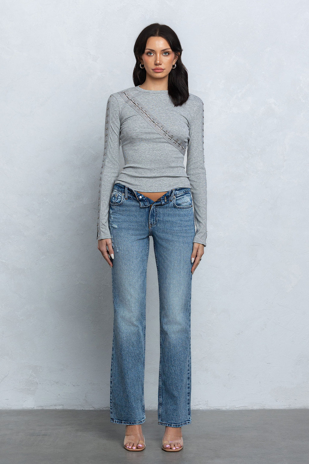 ARDEN HOOK & EYE LONG SLEEVE TOP