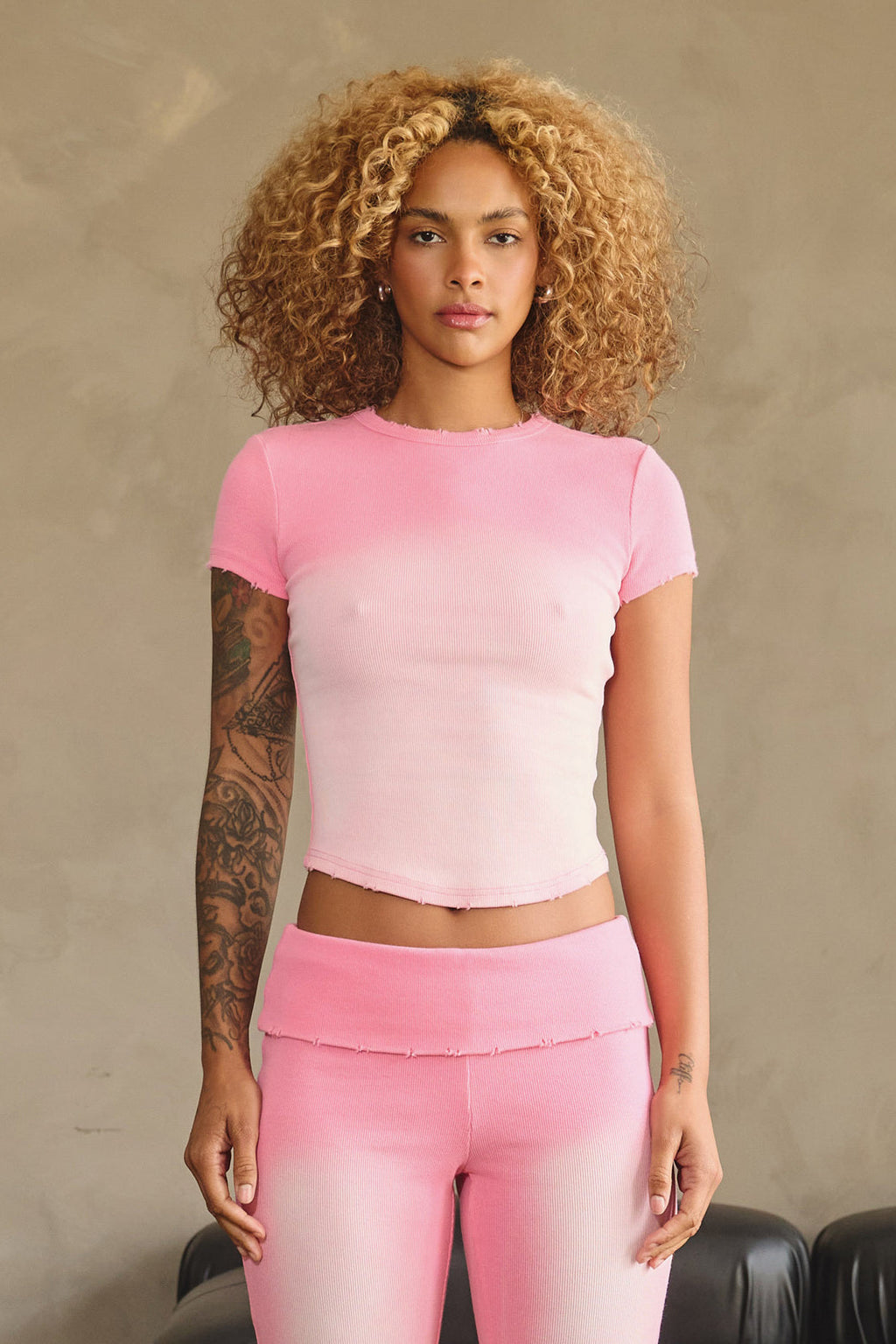 RAMONA OMBRE BABY TEE - PINK
