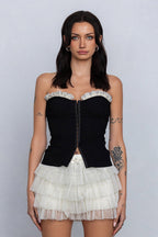 DAHLIA FRILL HOOK & EYE BUSTIER