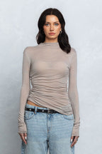 SELENE SHEER LONG SLEEVE TOP