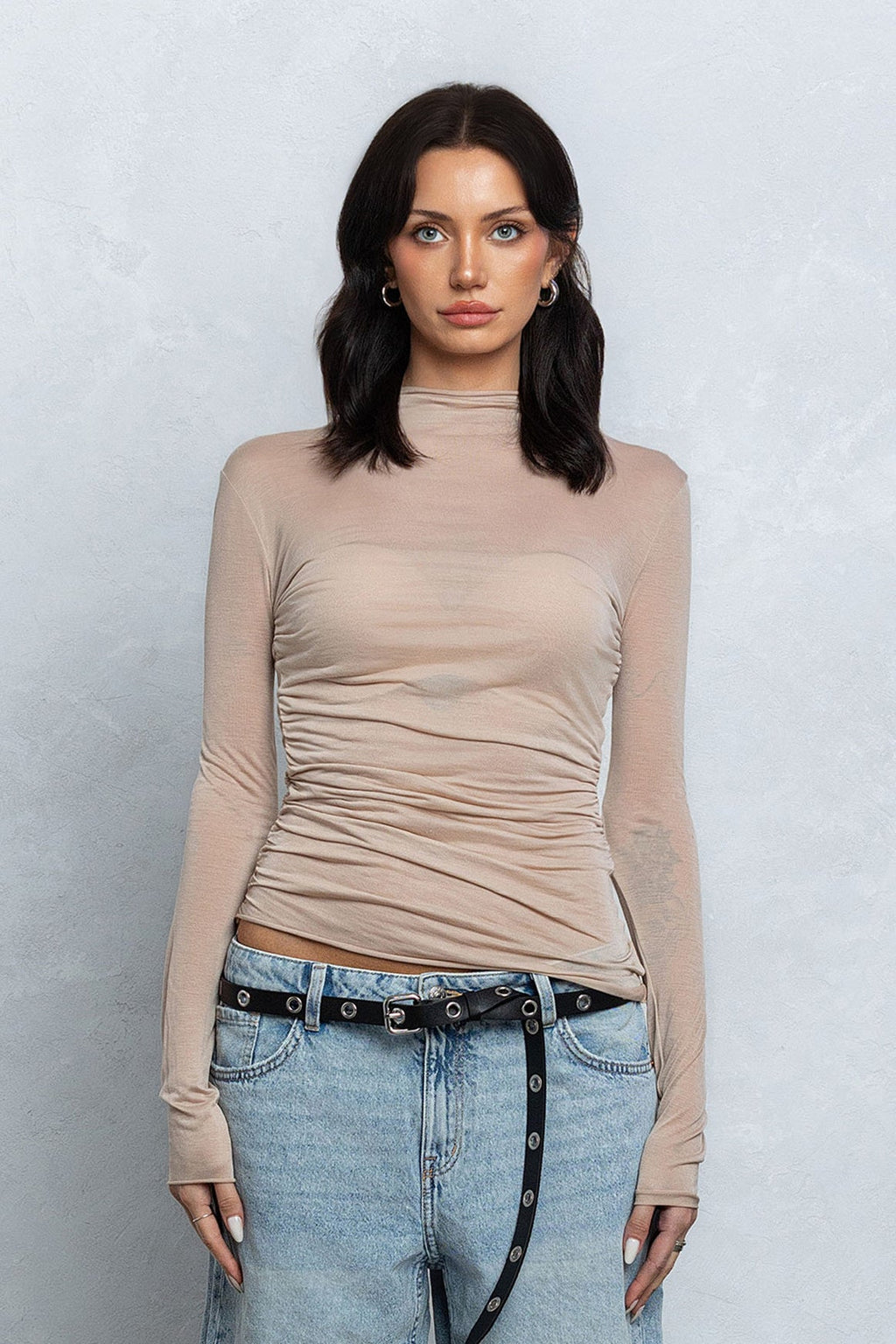 SELENE SHEER LONG SLEEVE TOP