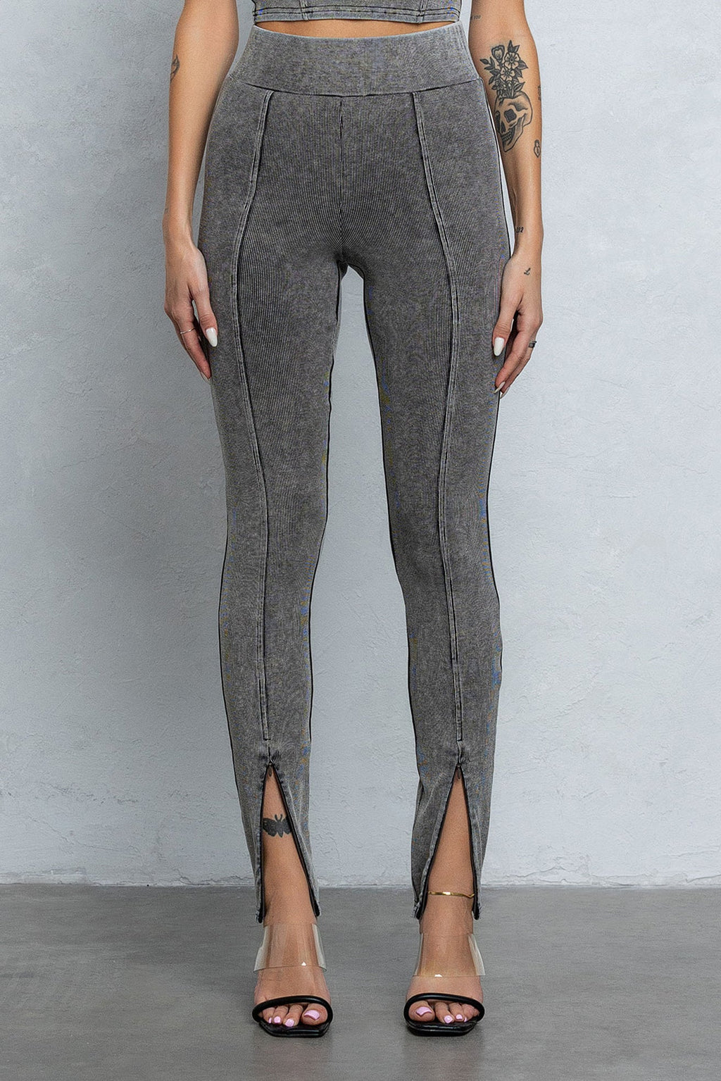 DAXON WASHED RIB PANTS - CHARCOAL