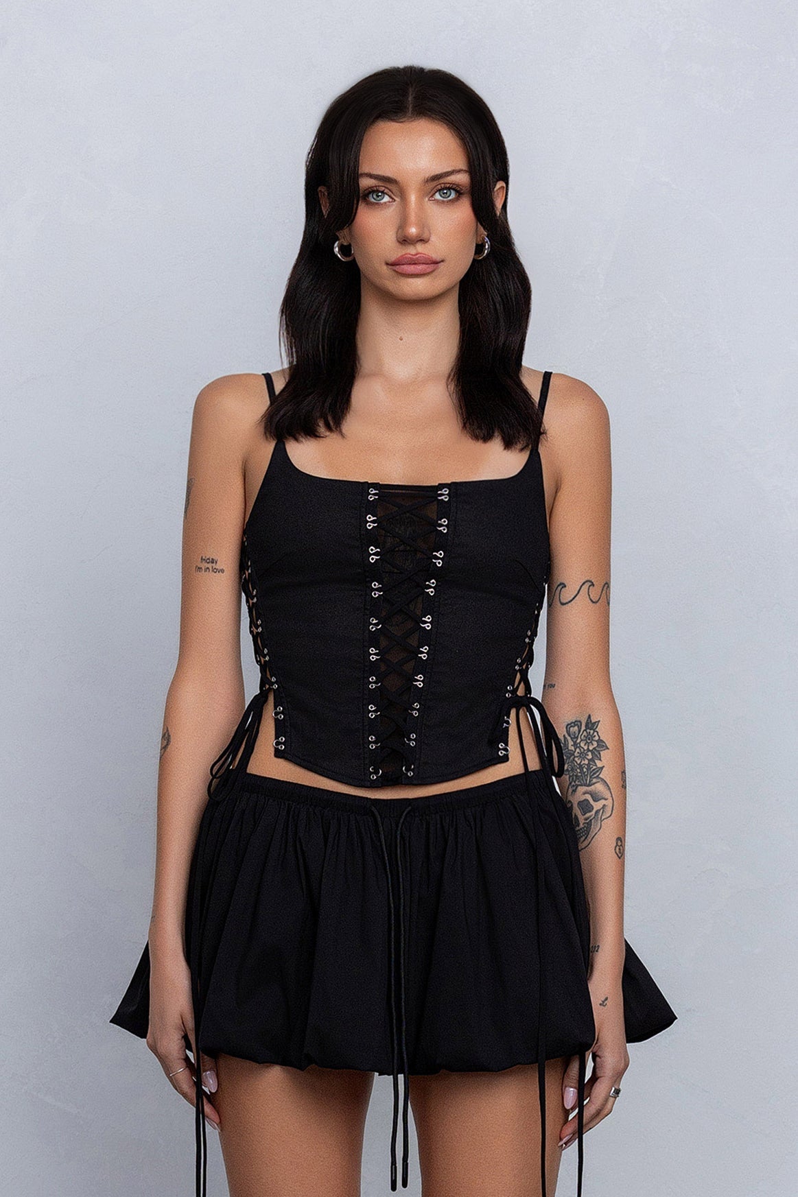 JOSEPHINE LACE-UP SLEEVELESS BUSTIER
