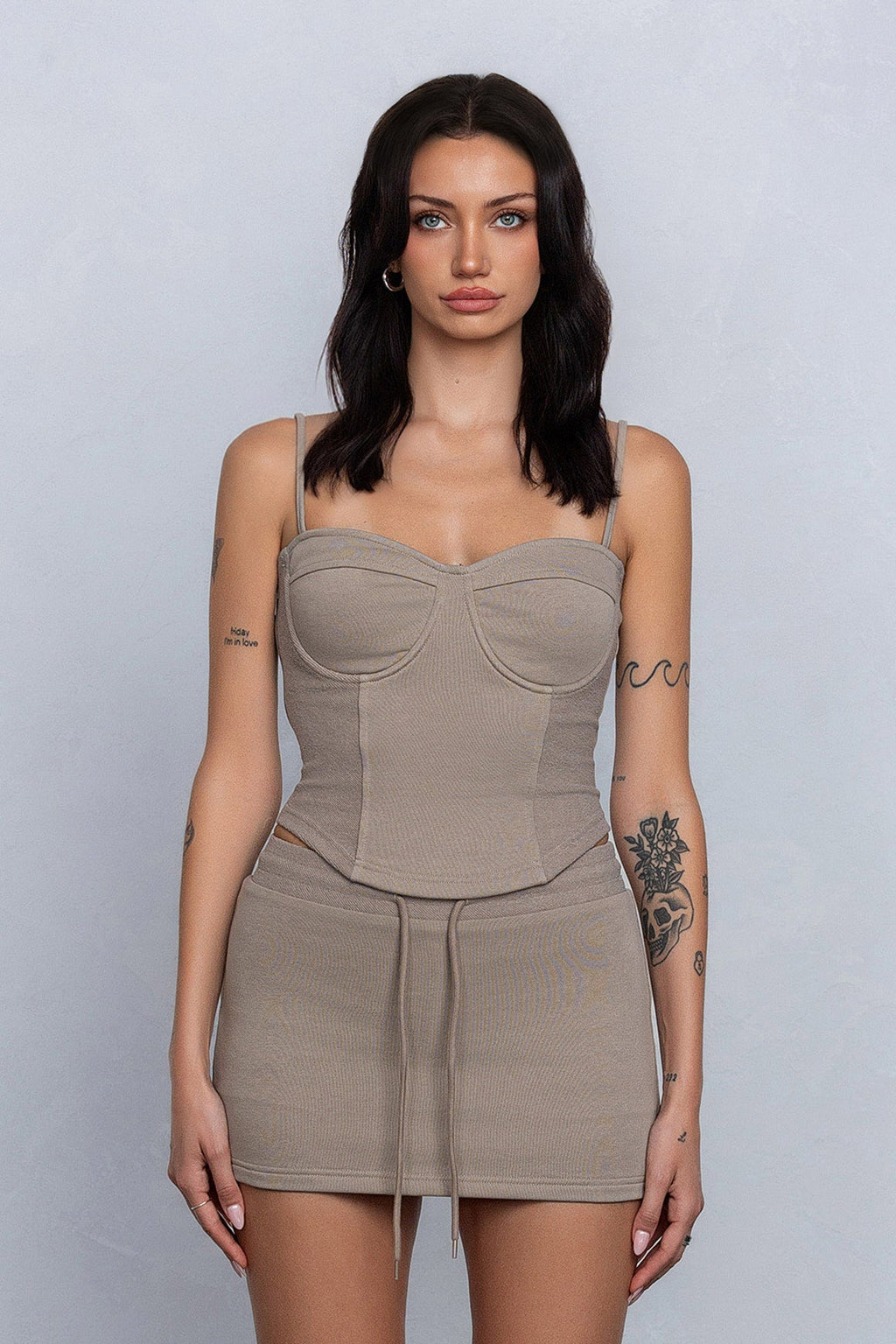 JOZIE FRENCH TERRY SLEEVELESS TOP - CLAY