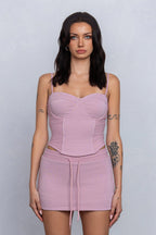 JOZIE FRENCH TERRY SLEEVELESS TOP - PINK