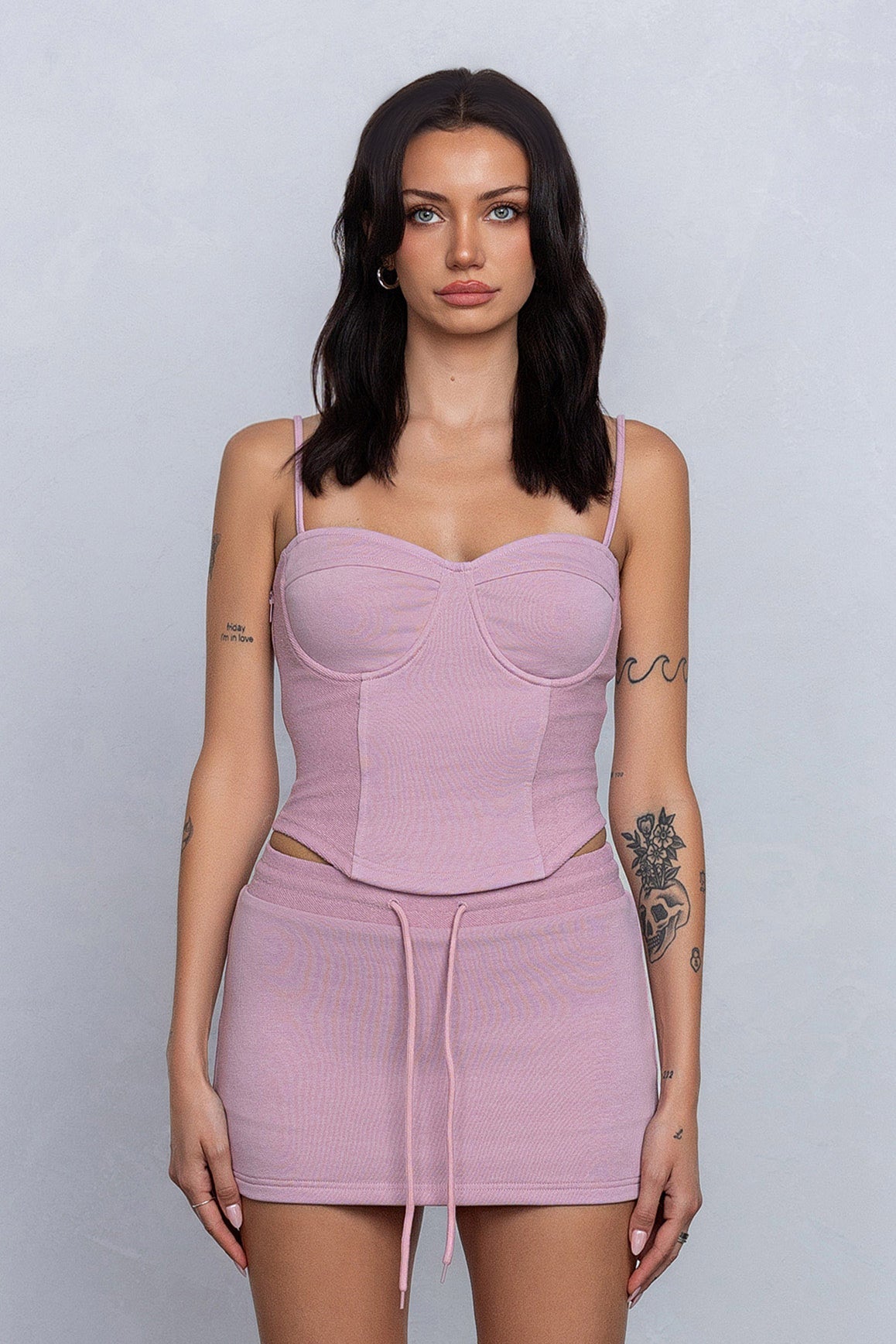 JOZIE FRENCH TERRY SLEEVELESS TOP - PINK