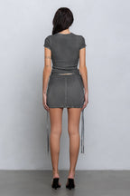 ERIS WASHED EFFECT TOP - GREY