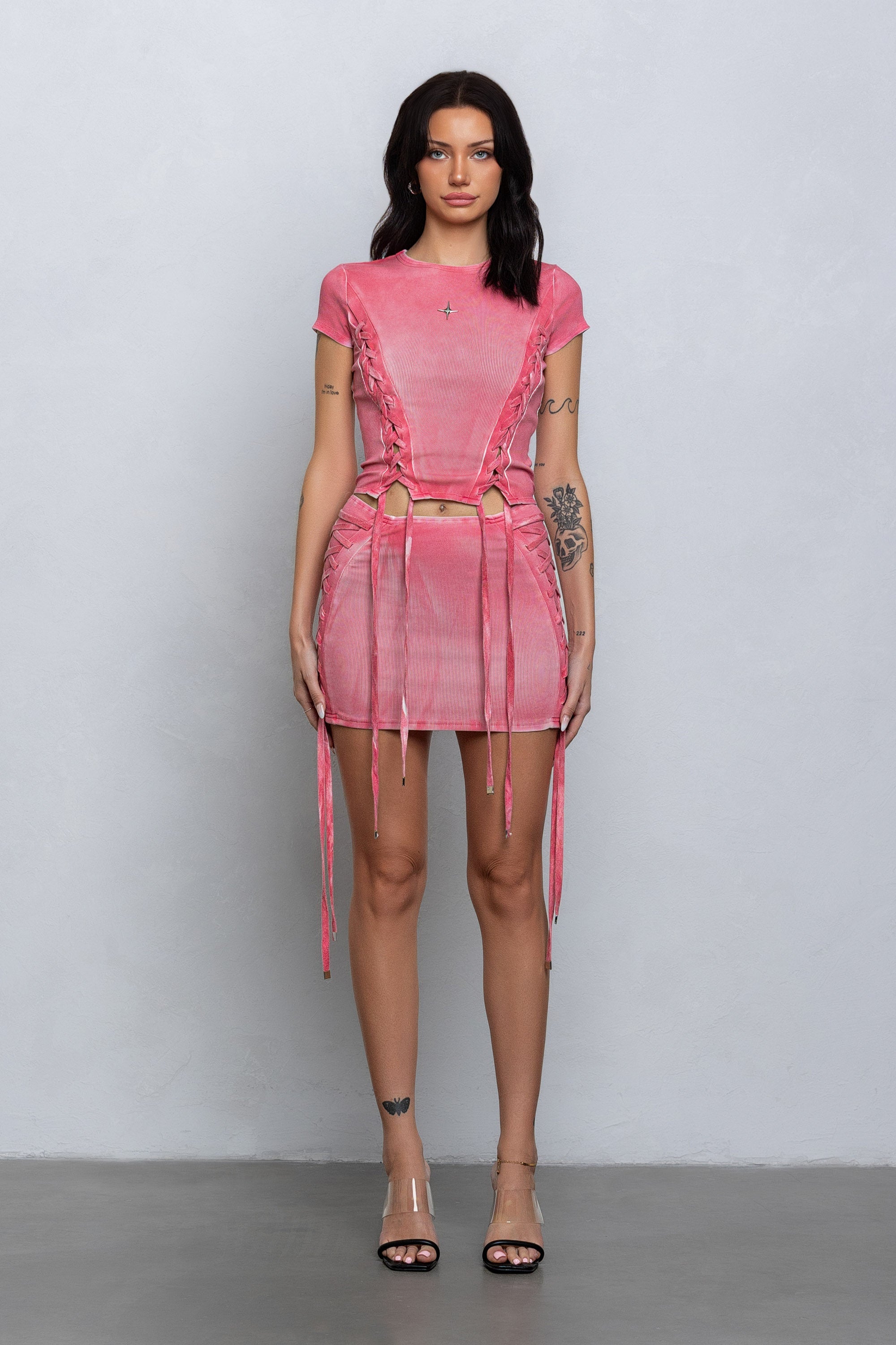 ERIS WASHED EFFECT TOP - PINK