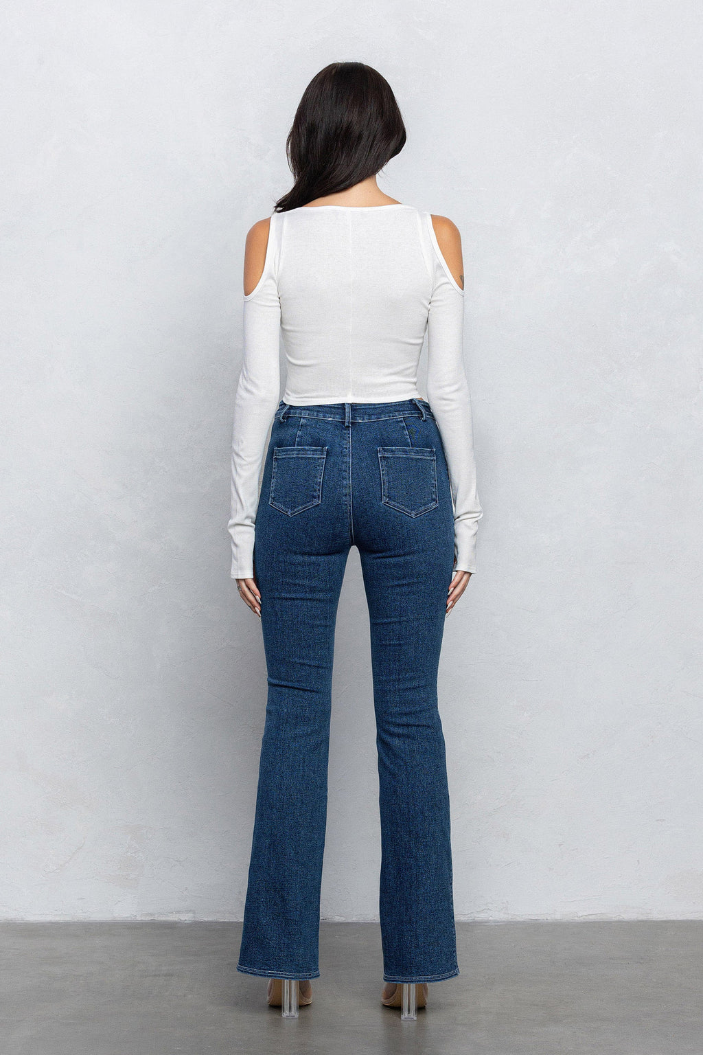 FAYE RIBBED ZIPPER TOP - WHITE