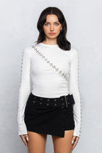 ARDEN HOOK & EYE LONG SLEEVE TOP