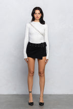 ARDEN HOOK & EYE LONG SLEEVE TOP