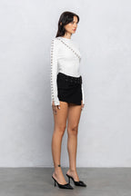 ARDEN HOOK & EYE LONG SLEEVE TOP